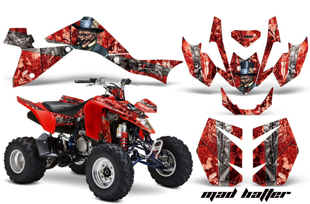 Suzuki LTZ400 09 Graphics Kit MadHatter RedSilverstripe